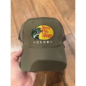 Bass Pro Shops Club Hat Cap Green Mesh Trucker Snapback Sport Fishing Outdoors